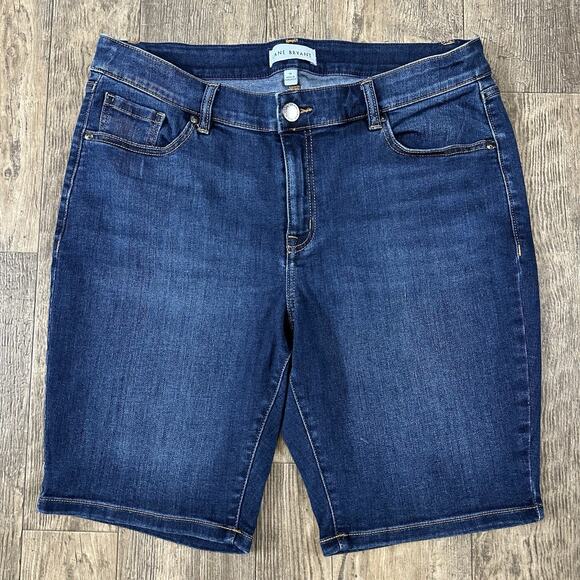 Lane Bryant Pants - Lane Bryant Sz 16 Mid Rise Bermuda Flex Magic Waistband Jean Denim Shorts 34x10